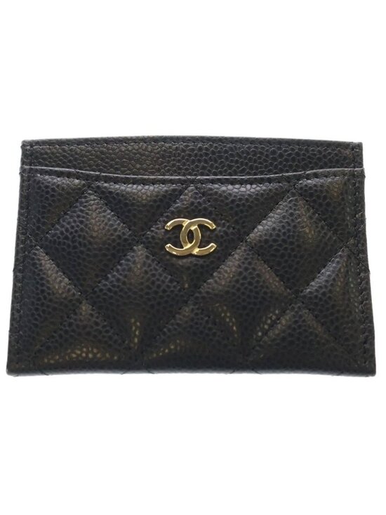 Chanel Handbags - Chanel Quilted Classic CC Logo Caviar Leather Card Case Holder Business Black